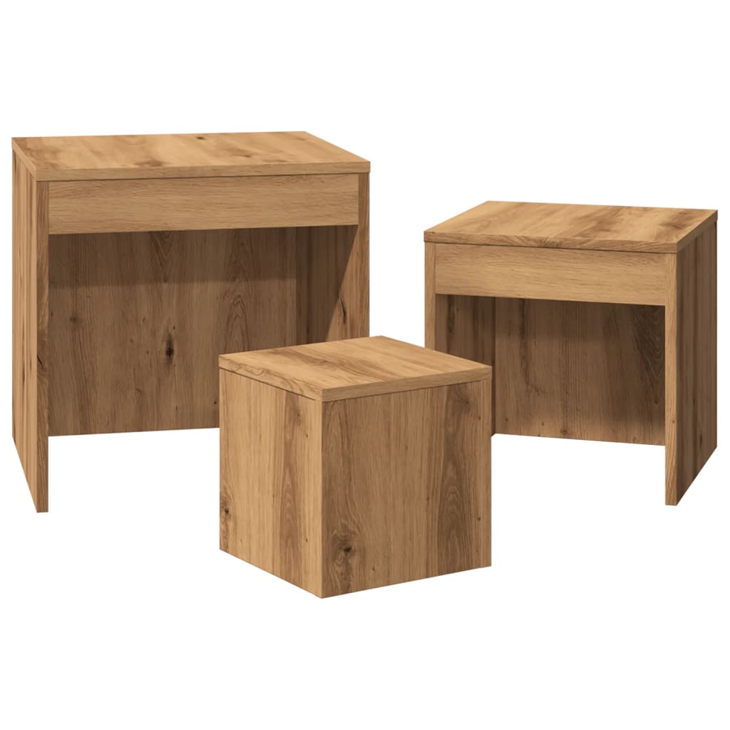 Nesting Tables 3 pcs Artisan Oak Engineered Wood