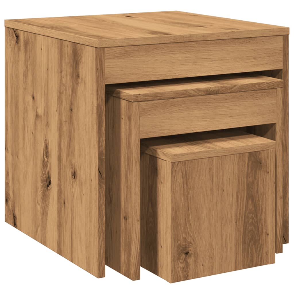 Nesting Tables 3 pcs Artisan Oak Engineered Wood