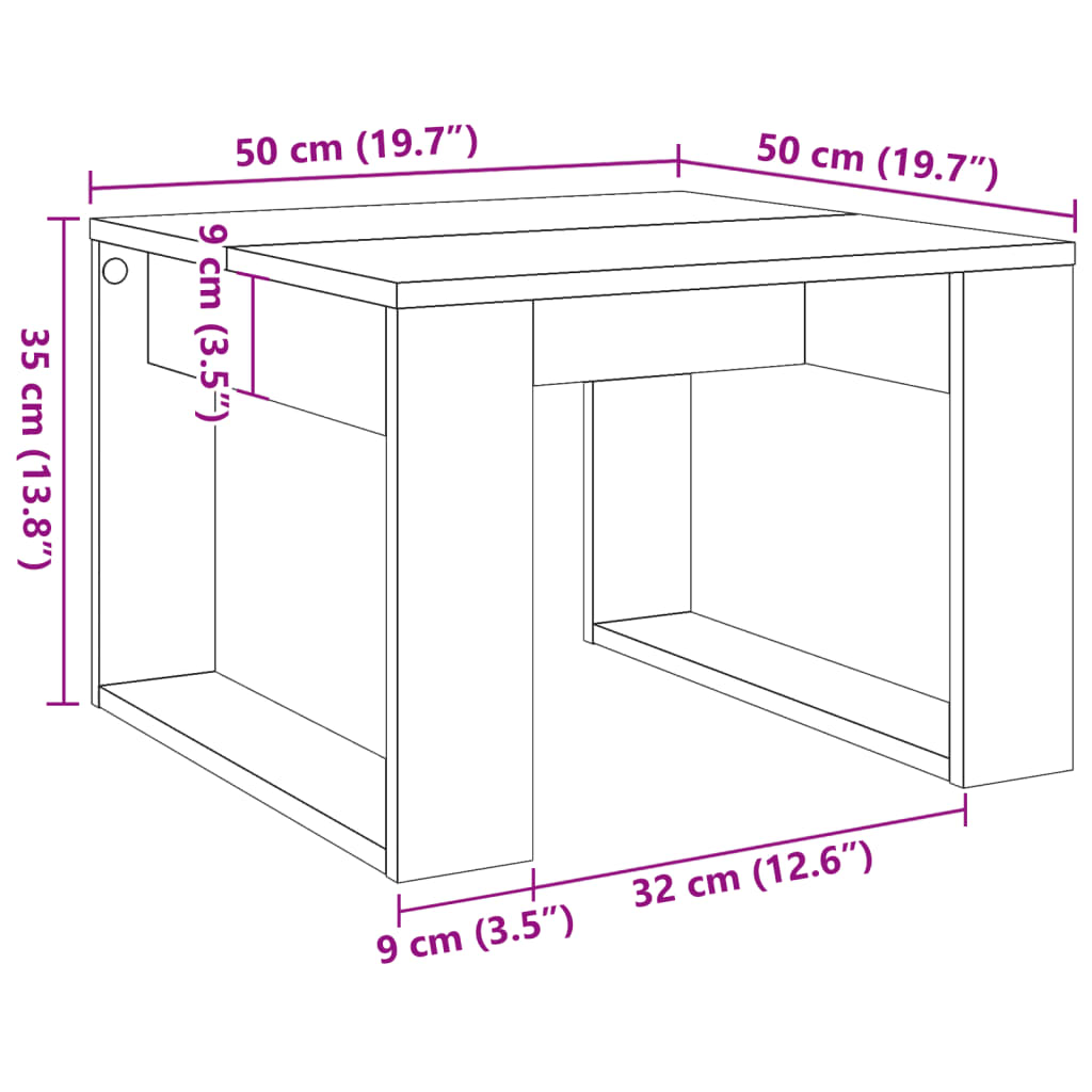 Side Table Old Wood 50x50x35 cm Engineered Wood