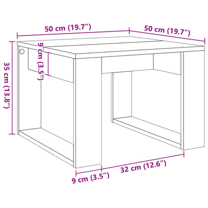 Side Table Old Wood 50x50x35 cm Engineered Wood