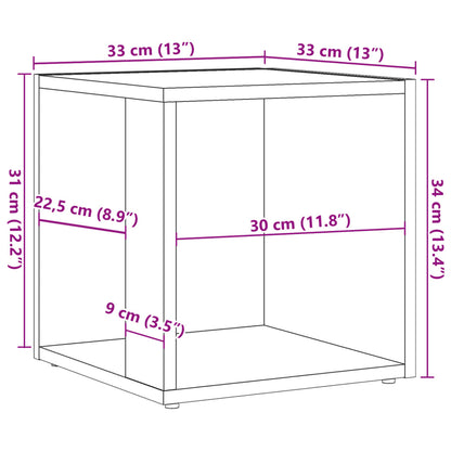 Side Table Old Wood 33x33x34 cm Engineered Wood