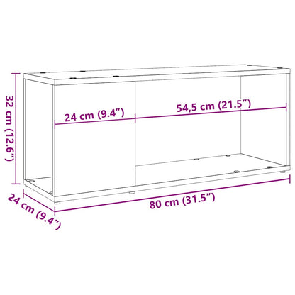 TV Cabinet Old Wood 80x24x32cm Engineered Wood