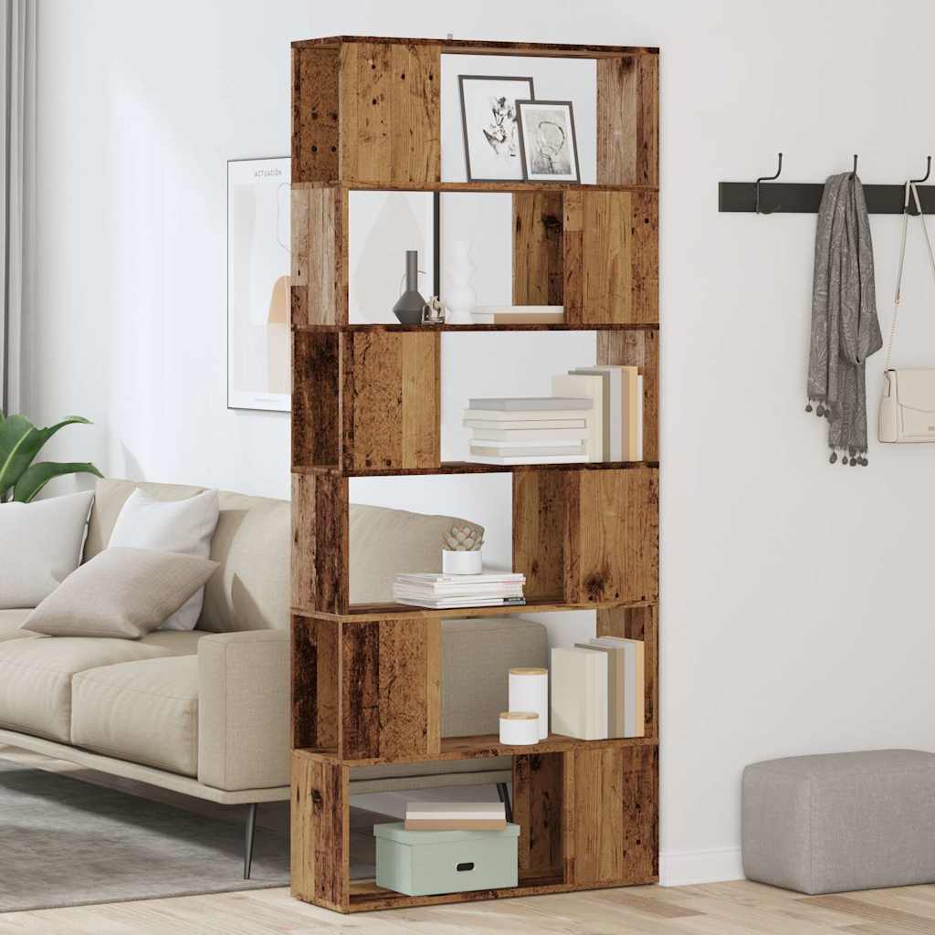 Book Cabinet/Room Divider Old Wood 80x24x186 cm