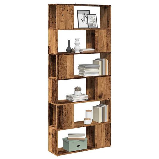 Book Cabinet/Room Divider Old Wood 80x24x186 cm