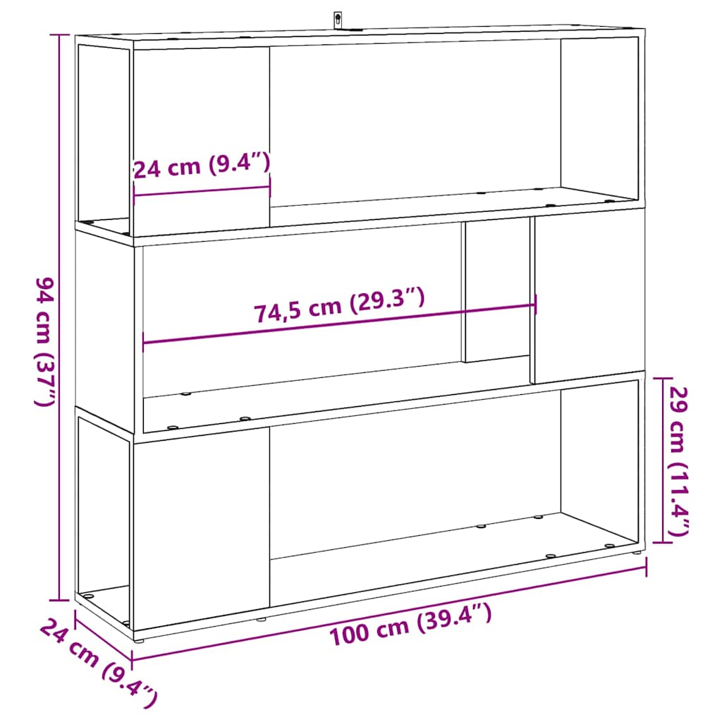 Book Cabinet/Room Divider Artisan Oak 100x24x94 cm