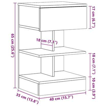 Bedside Cabinets 2 pcs Old Wood 40x35x65 cm Engineered Wood