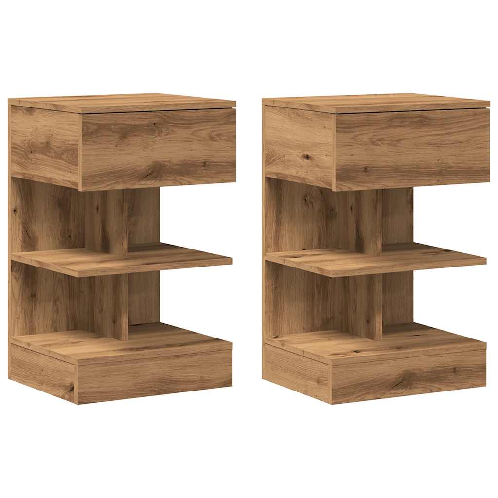 Bedside Cabinets 2 pcs Artisan Oak 40x35x65 cm Engineered Wood