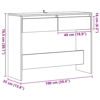 Console Table Old Wood 100x35x76.5 cm Engineered Wood