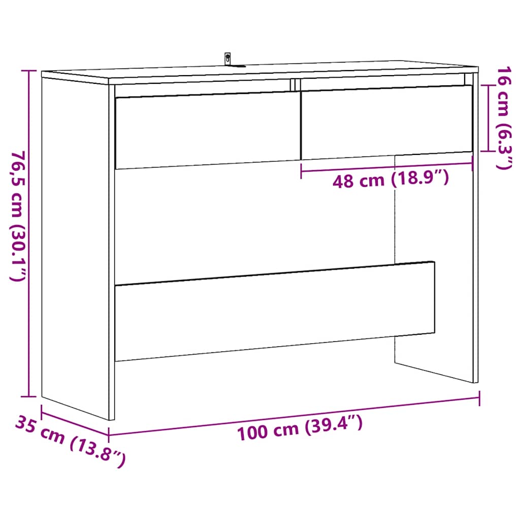 Console Table Artisan Oak 100x35x76.5 cm Engineered Wood