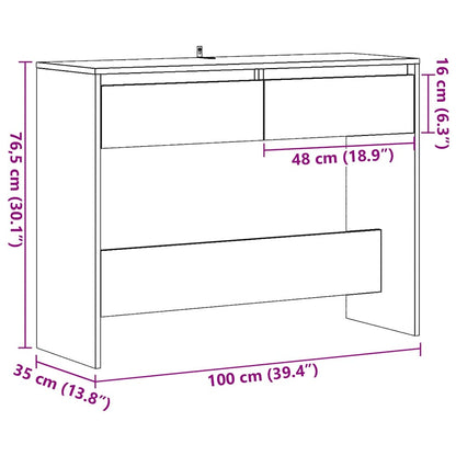 Console Table Artisan Oak 100x35x76.5 cm Engineered Wood