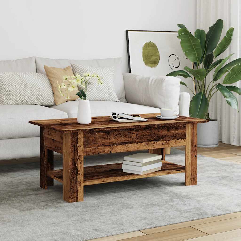 Coffee Table Old Wood 102x55x42 cm Engineered Wood