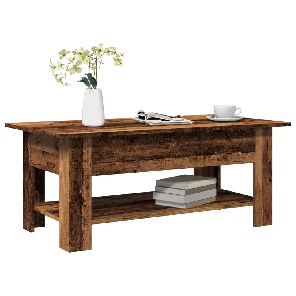 Coffee Table Old Wood 102x55x42 cm Engineered Wood