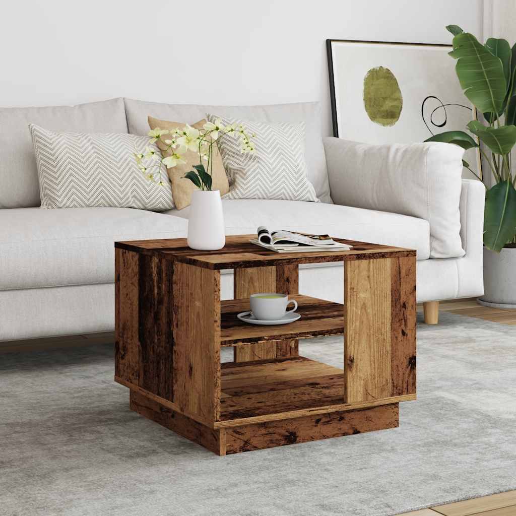 Coffee Table Old Wood 55x55x42 cm Engineered Wood