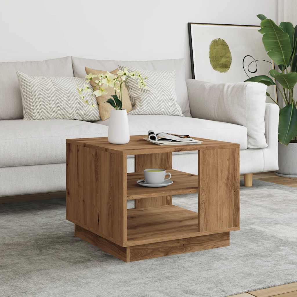 Coffee Table Artisan Oak 55x55x42 cm Engineered Wood