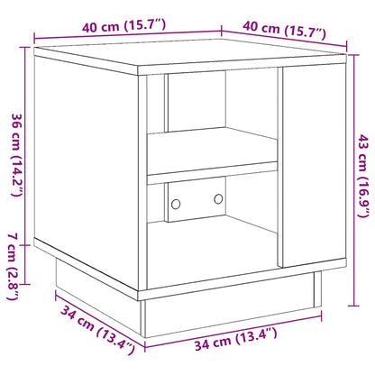 Coffee Table Old Wood 40x40x43 cm Engineered Wood