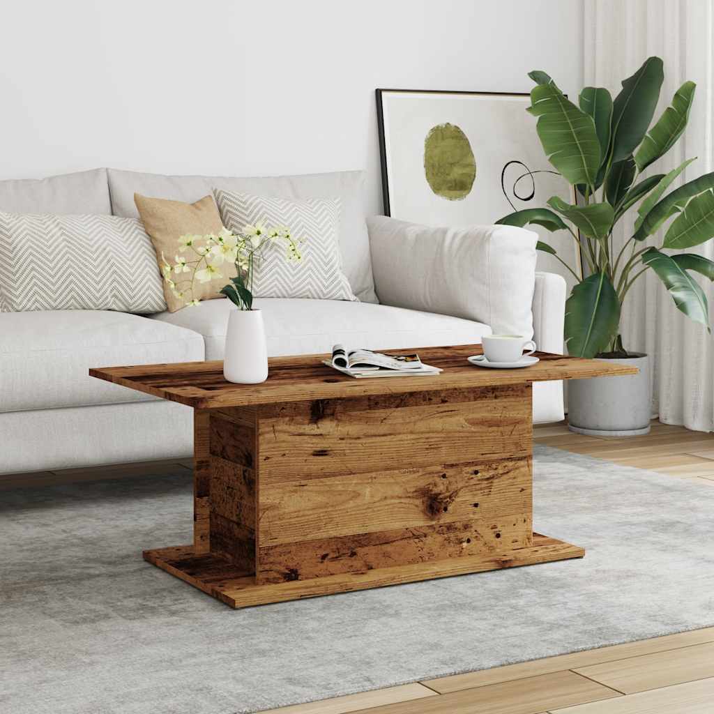 Coffee Table Old Wood 102x55.5x40 cm Engineered Wood