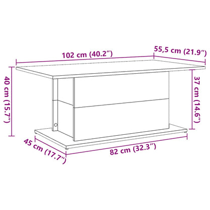 Coffee Table Old Wood 102x55.5x40 cm Engineered Wood