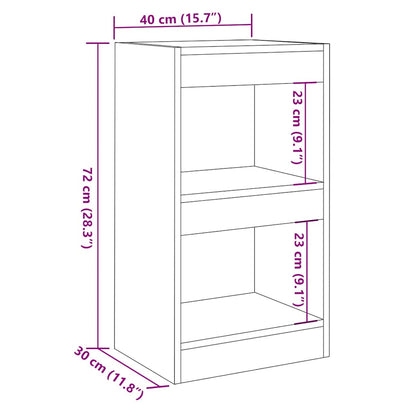 Book Cabinet/Room Divider Artisan Oak 40x30x72 cm