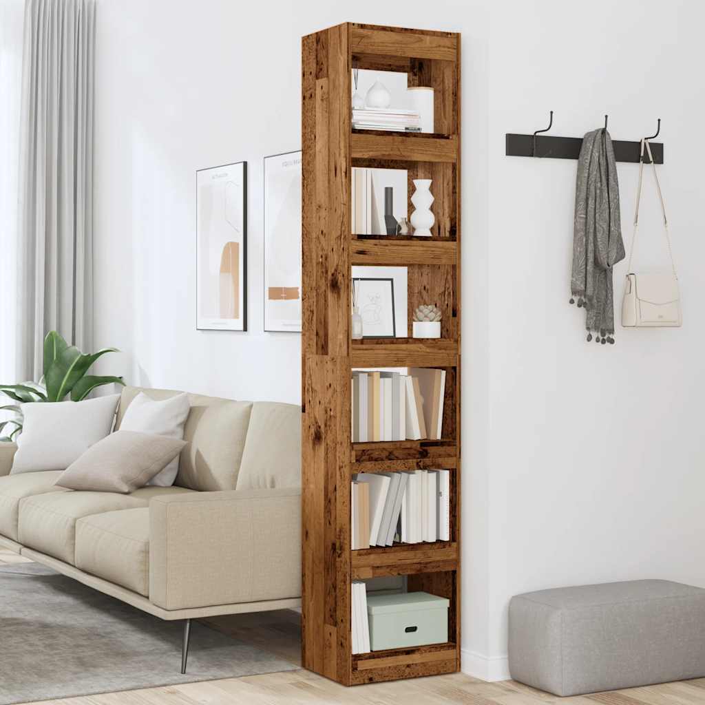 Book Cabinet/Room Divider Old Wood 40x30x198 cm