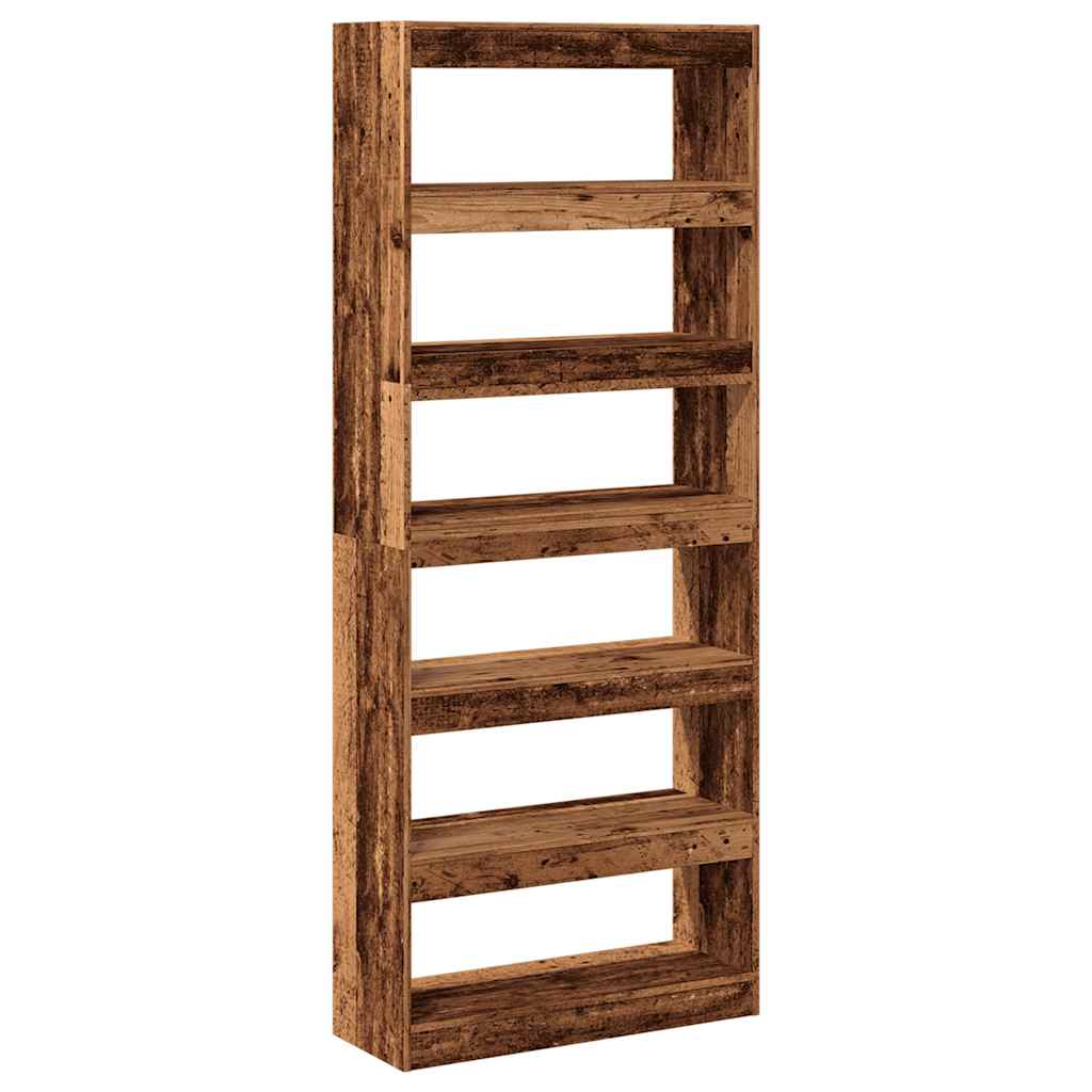 Book Cabinet/Room Divider Old Wood 80x30x198 cm