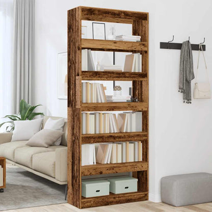 Book Cabinet/Room Divider Old Wood 80x30x198 cm