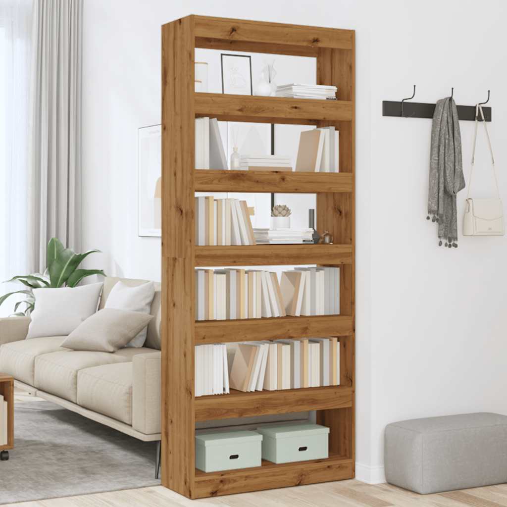 Book Cabinet/Room Divider Artisan Oak 80x30x198 cm