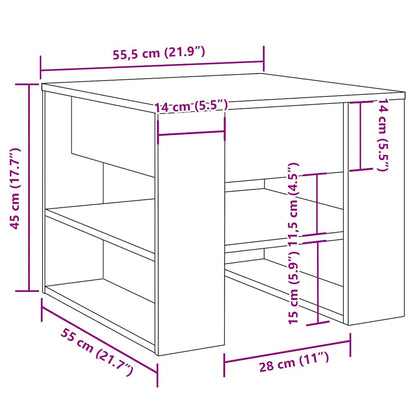 Coffee Table Old Wood 55.5x55x45 cm Engineered Wood