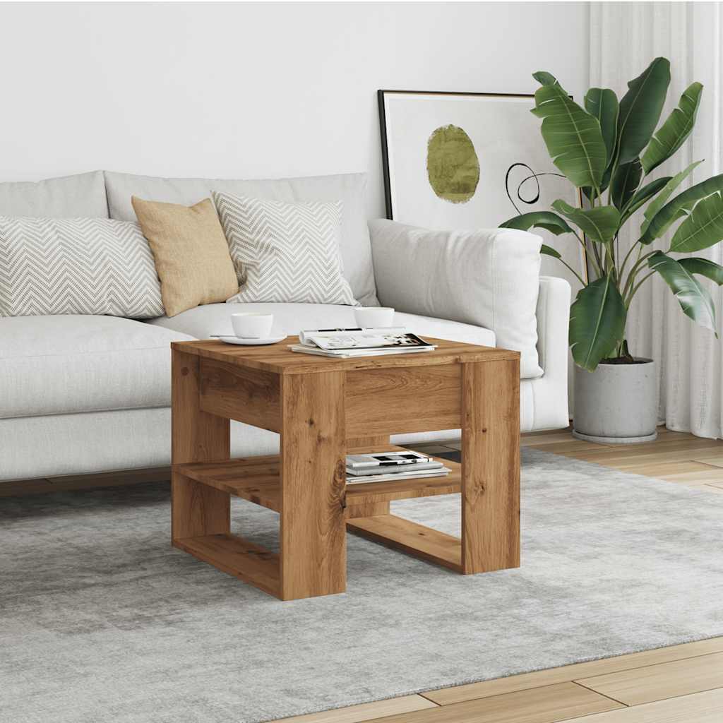 Coffee Table Artisan Oak 55.5x55x45 cm Engineered Wood