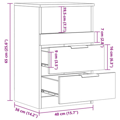 Bedside Cabinet Old Wood 40x36x65 cm Engineered Wood