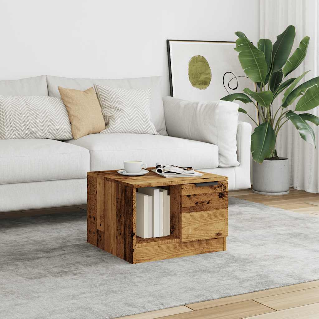 Coffee Table Old Wood 50x50x36 cm Engineered Wood