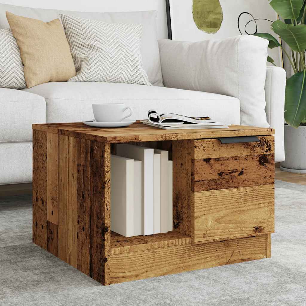 Coffee Table Old Wood 50x50x36 cm Engineered Wood