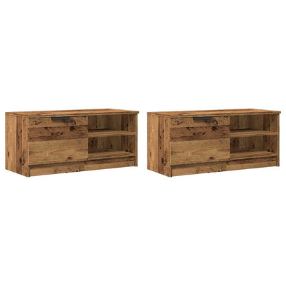 TV Cabinets 2 pcs Old Wood 80x35x36.5 cm Engineered Wood