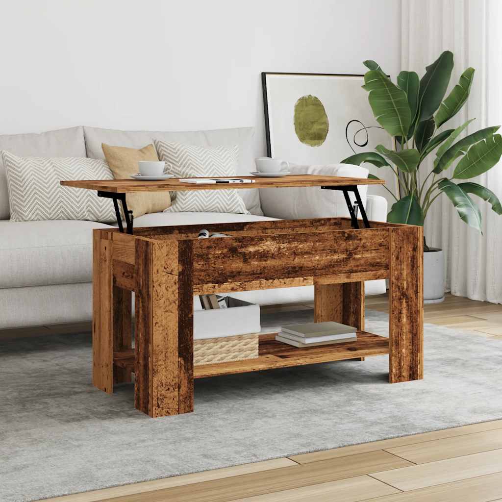 Coffee Table Old Wood 101x49x52 cm Engineered Wood