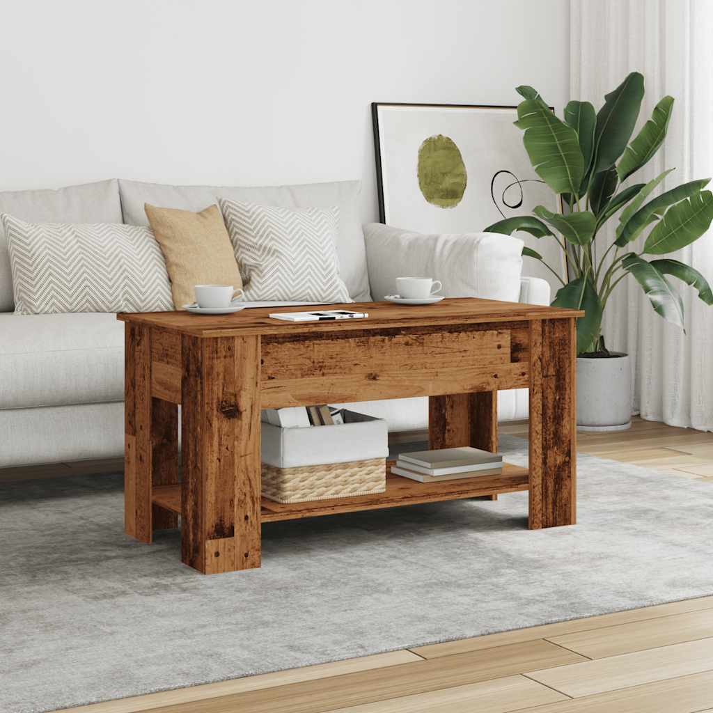 Coffee Table Old Wood 101x49x52 cm Engineered Wood