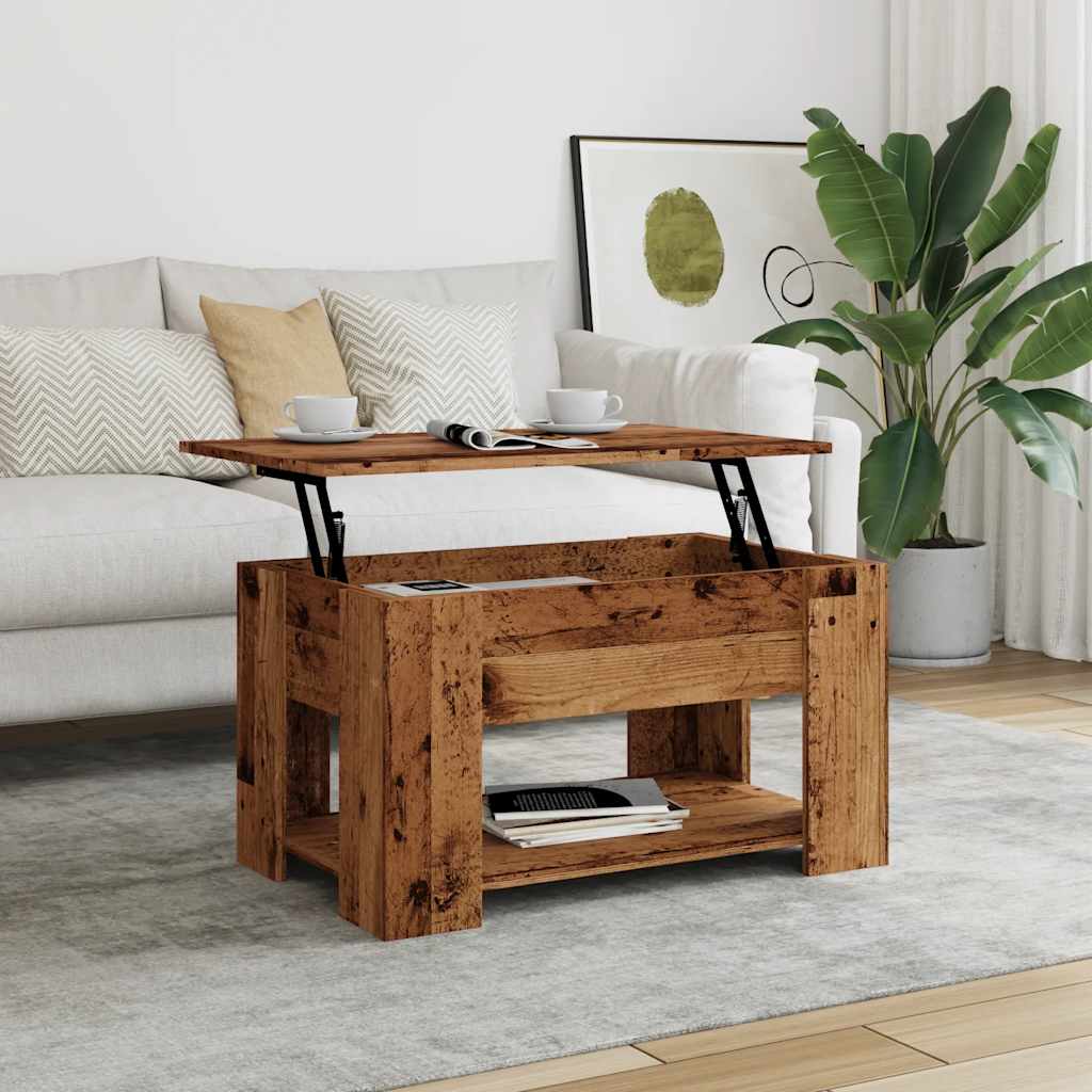 Coffee Table Old Wood 79x49x41 cm Engineered Wood