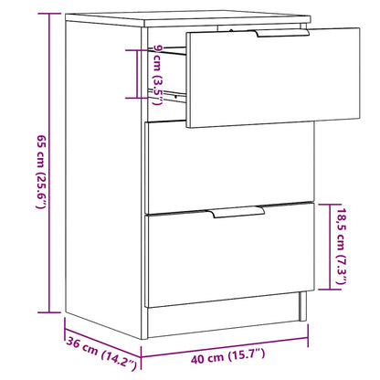 Bedside Cabinet Artisan Oak 40x36x65 cm Engineered Wood