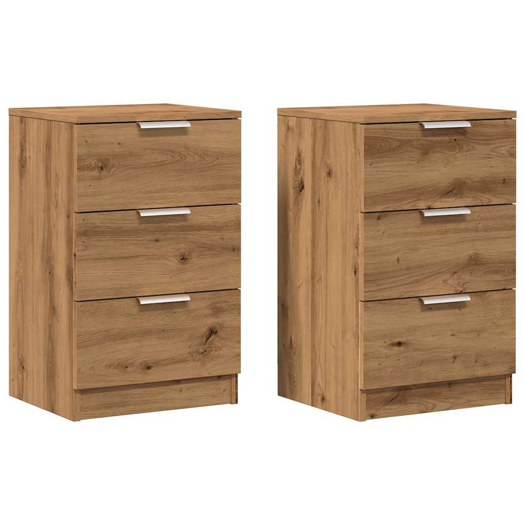 Bedside Cabinets 2 pcs Artisan Oak 40x36x65 cm Engineered Wood