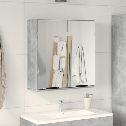 Bathroom Mirror Cabinet Concrete Grey 64x20x66.5 cm Engineered Wood