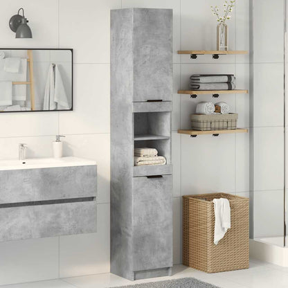 Bathroom Cabinet Concrete Grey 32x34x188.5 cm Engineered Wood