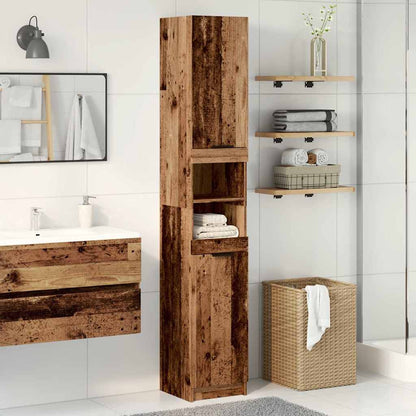 Bathroom Cabinet Old Wood 32x34x188.5 cm Engineered Wood