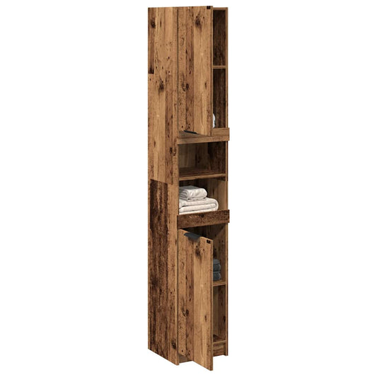 Bathroom Cabinet Old Wood 32x34x188.5 cm Engineered Wood