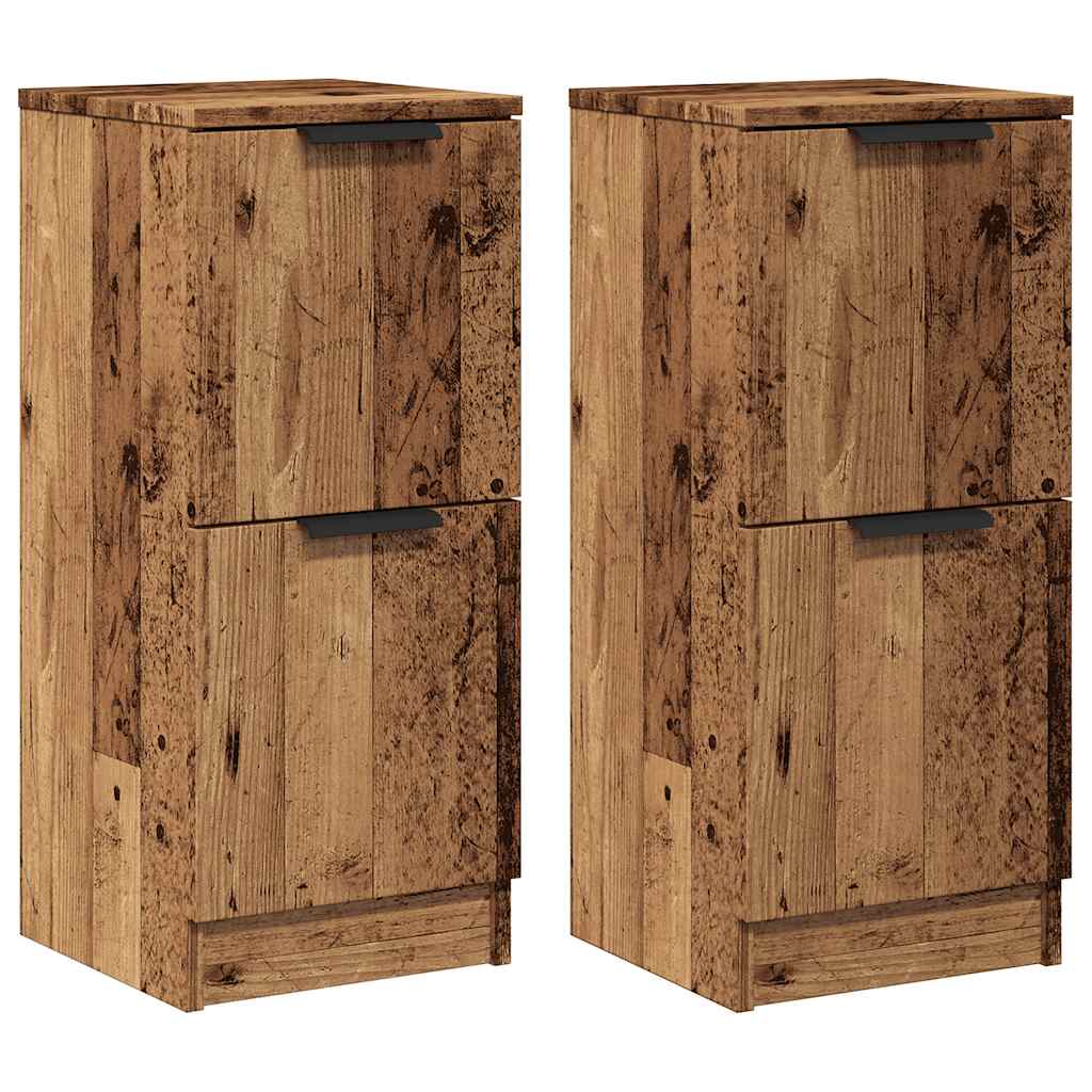 Sideboards 2 pcs Old Wood 30x30x70 cm Engineered Wood