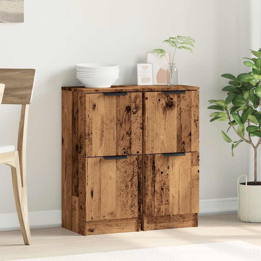 Sideboards 2 pcs Old Wood 30x30x70 cm Engineered Wood