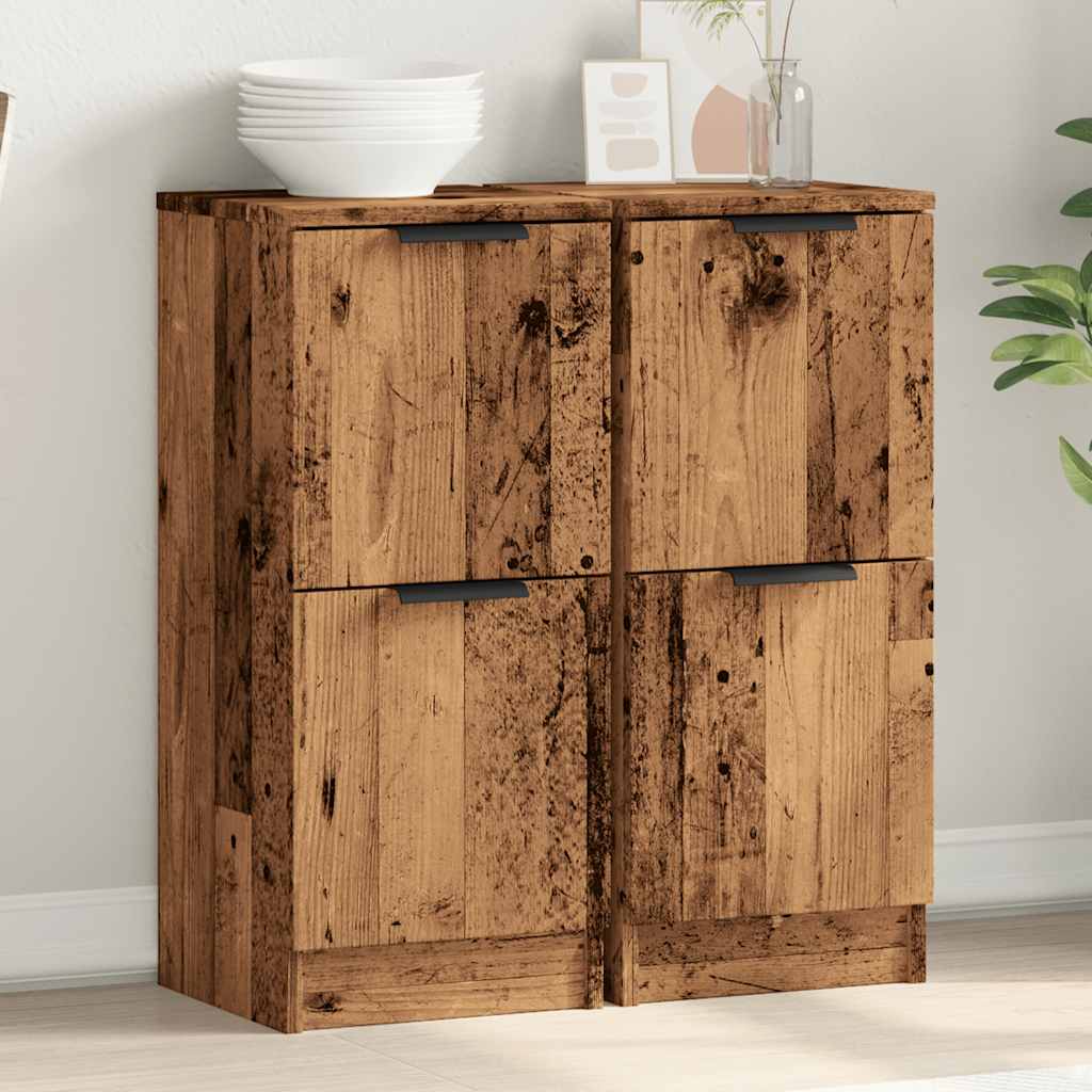 Sideboards 2 pcs Old Wood 30x30x70 cm Engineered Wood