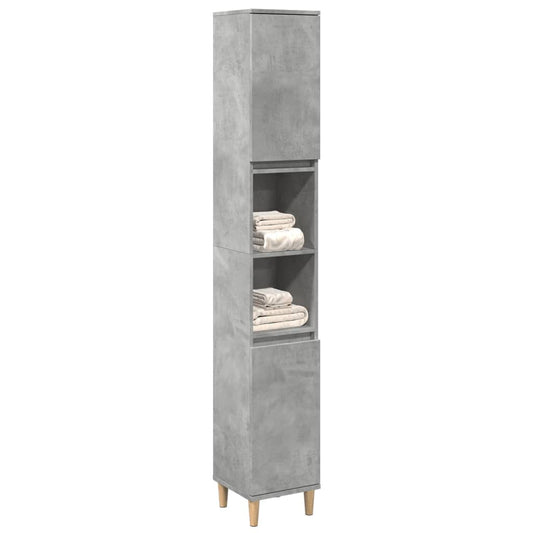 Bathroom Cabinet Concrete Grey 30x30x190 cm Engineered Wood