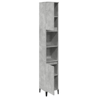 Bathroom Cabinet Concrete Grey 30x30x190 cm Engineered Wood