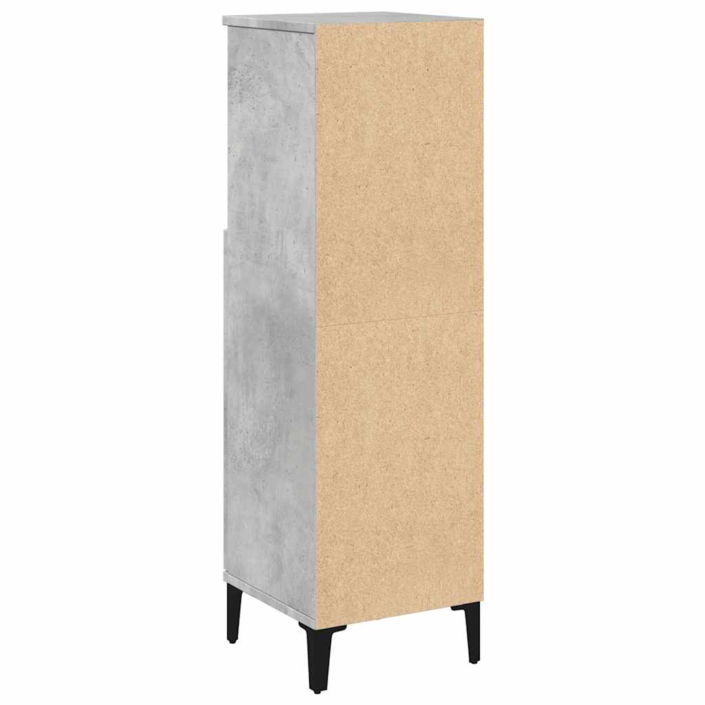 Bathroom Cabinet Concrete Grey 30x30x100 cm Engineered Wood