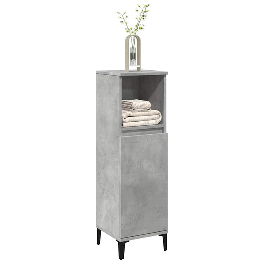 Bathroom Cabinet Concrete Grey 30x30x100 cm Engineered Wood