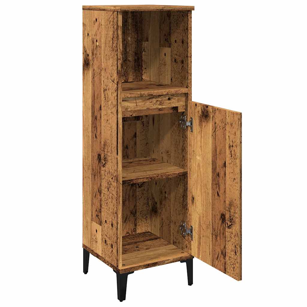 Bathroom Cabinet Old Wood 30x30x100 cm Engineered Wood