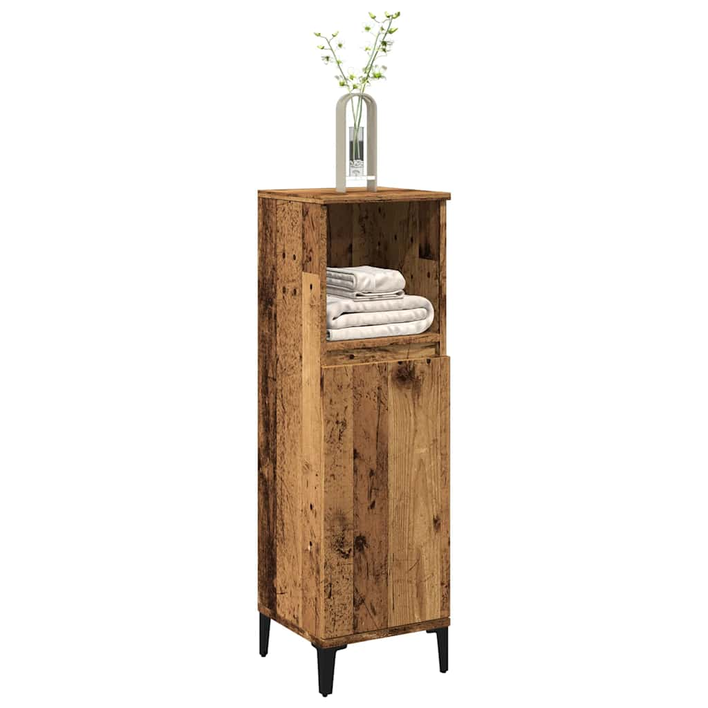 Bathroom Cabinet Old Wood 30x30x100 cm Engineered Wood